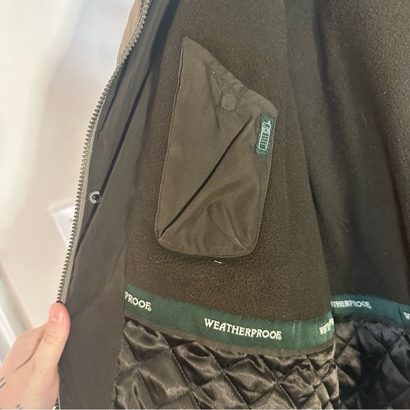 Weatherproof Brown Hooded Fleece Lined Jacket XXL Hidden Pockets - Picture 8 of 16